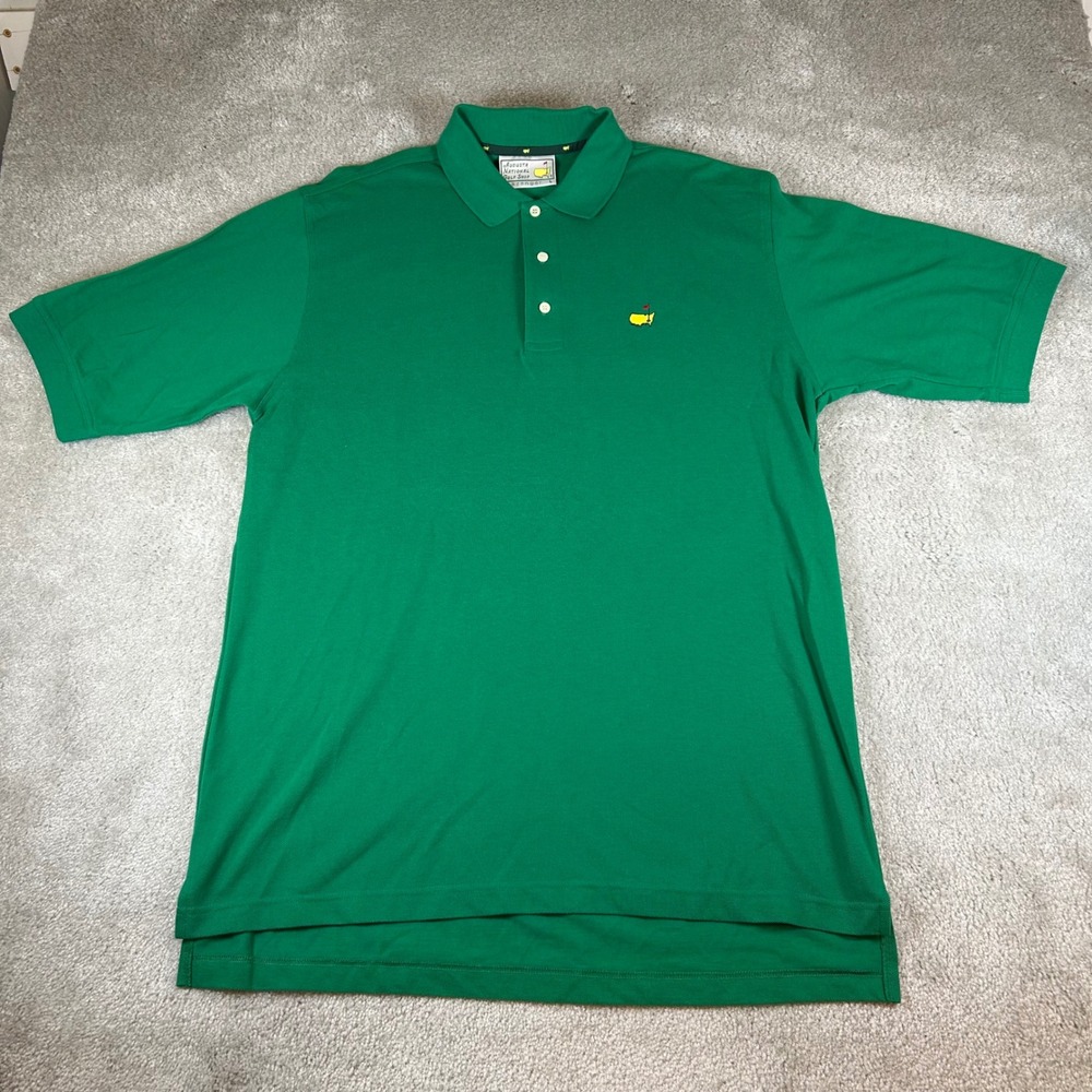 Slazenger‎ Masters Polo Shirt Mens Large Green Augusta National Golf Shop Cotton